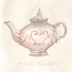 Original Tea & Watercolour Painting SOLD